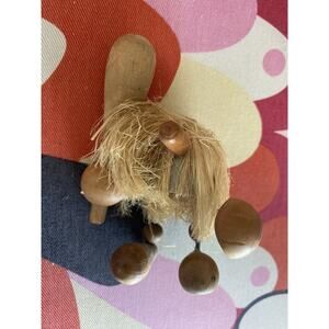 RARE VINTAGE SCANDINAVIAN WOODEN FIGURE Cave man